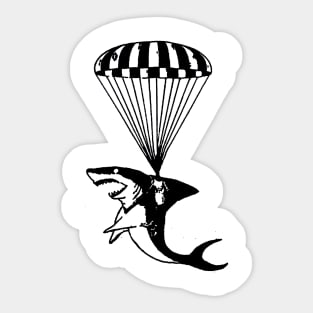 Shark on a Parachute Sticker